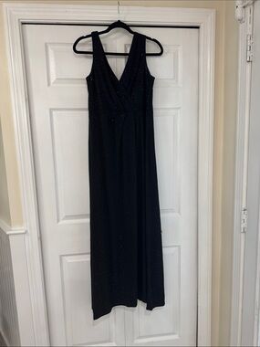Black Sparkle V-Neck Women’s Dress